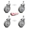 Service Caster 6 Inch Gray Polyurethane Wheel Swivel 1/2 Inch Threaded Stem Caster Set SCC SCC-TS20S614-PPUB-121315-4 - alternate 5